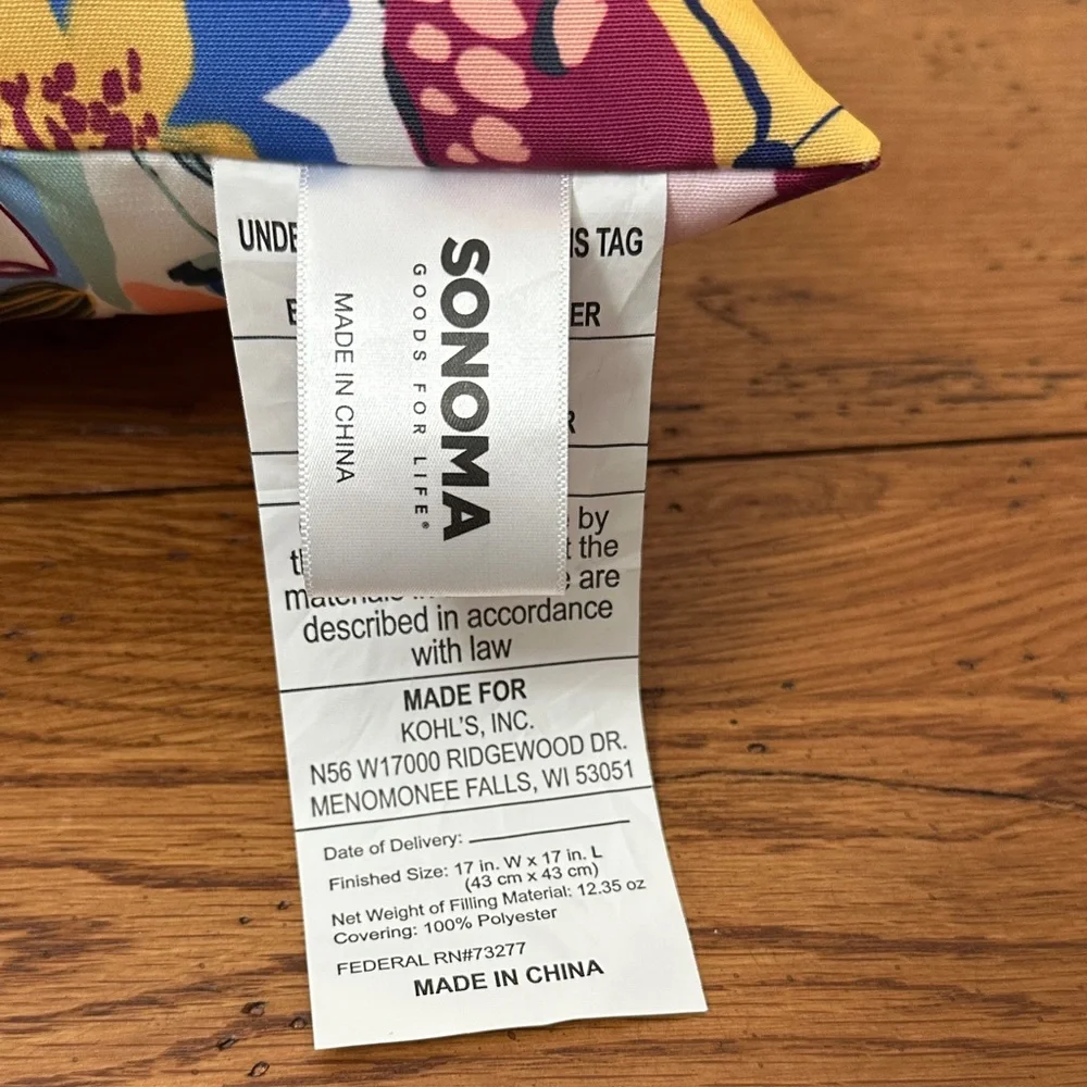 Sonoma Vibrant Floral Accent Pillow - Multicolor - Outdoor - Picture 5 of 6